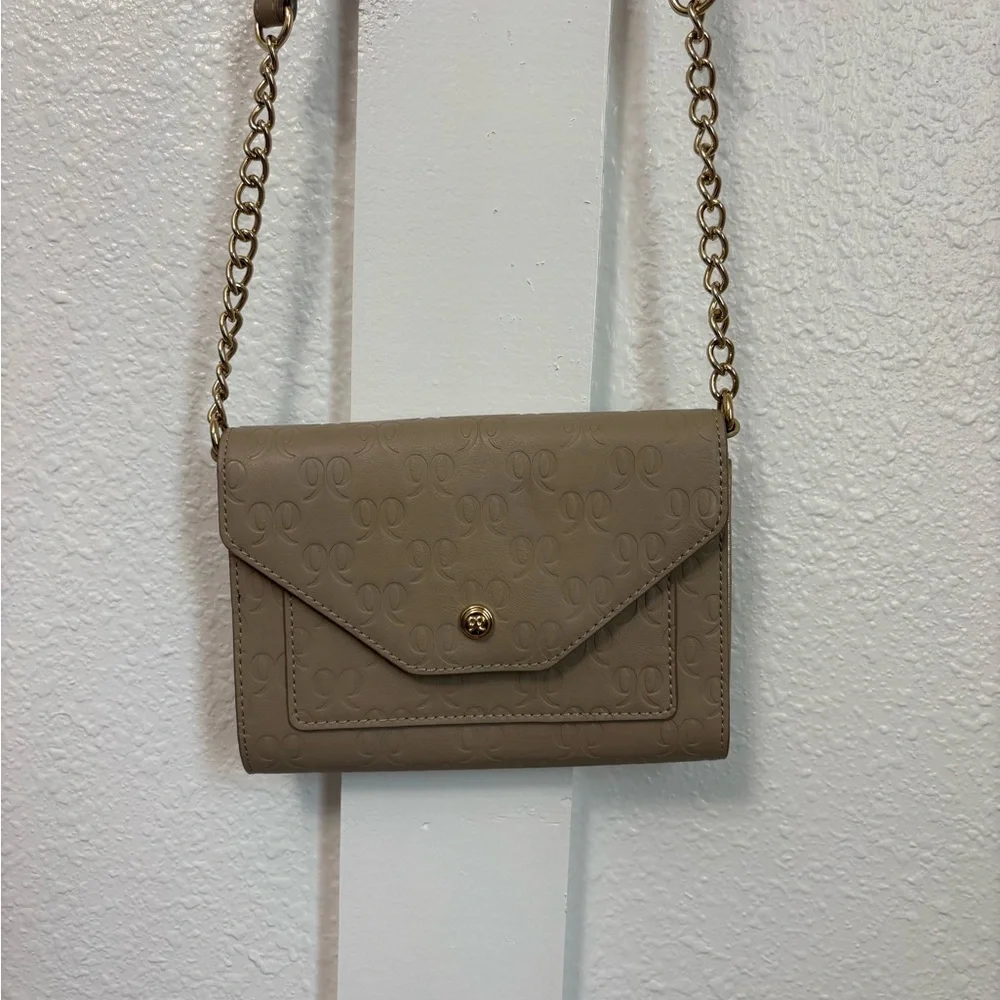 Nine West Metallic Silver and Beige Crossbody Bag